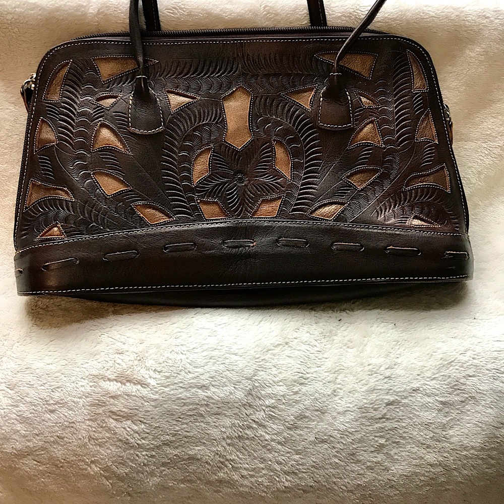 Boho/Western Handtooled Leather Shoulder Bag